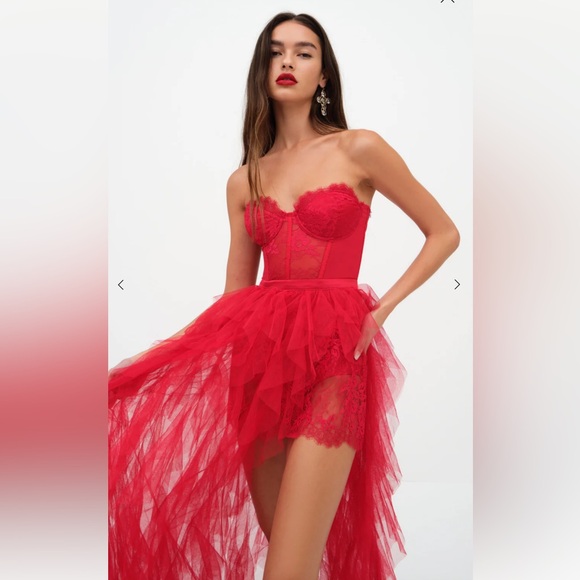 For Love And Lemons Strapless Red Dress - Picture 2 of 7